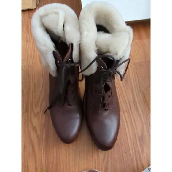 Manas Women’s Warm-Lined Short-Shaft Boots in Brown - Size 7 US 38 Heel - Picture 3 of 7